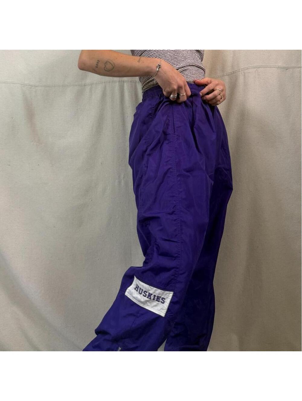 Vintage Nike Team Sports Washington Huskies Purple Windbreaker Track Pants